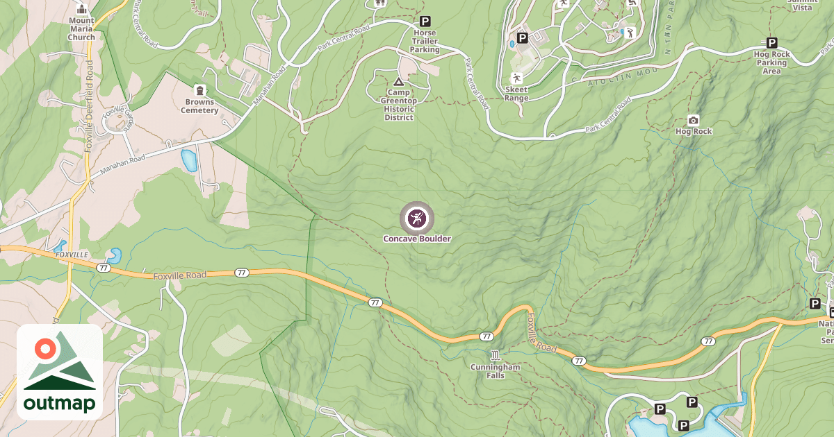 Map of Concave Boulder