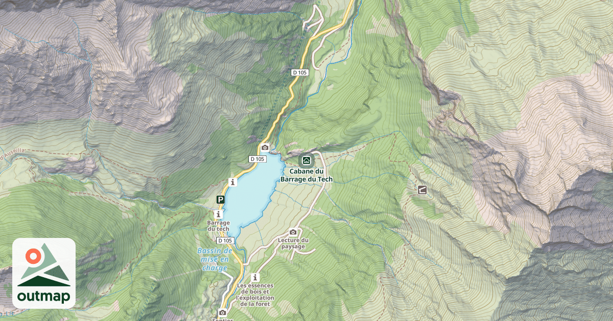 Map of Cabane du Barrage du Tech
