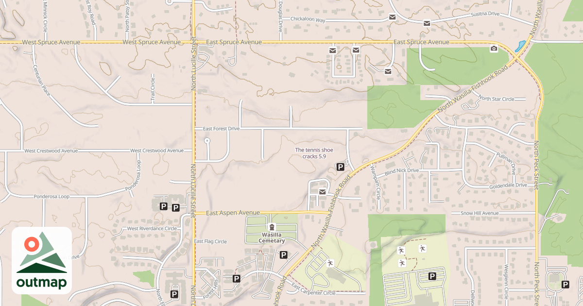 Map of The tennis shoe cracks