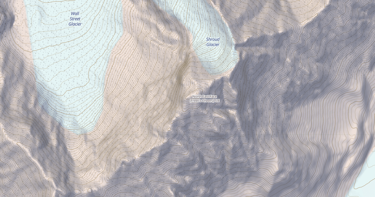 Map preview of North East Face (Freer's Cheers)
