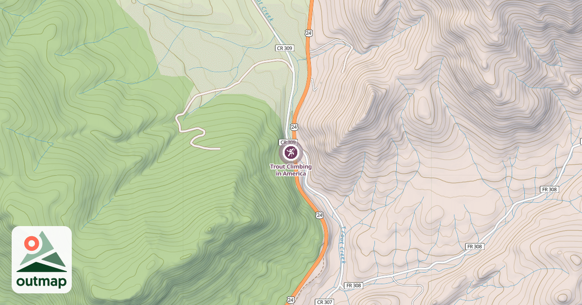 Map of Trout Climbing in America