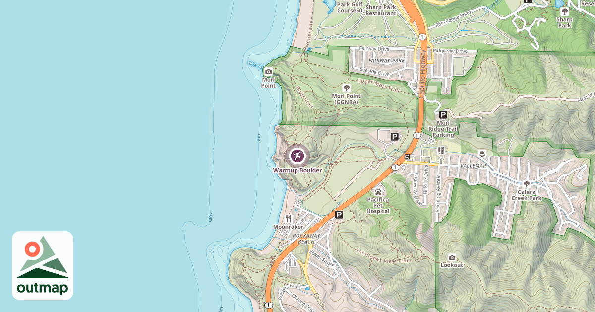 Map of Warmup Boulder