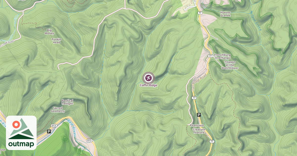 Map of Coffin Ridge