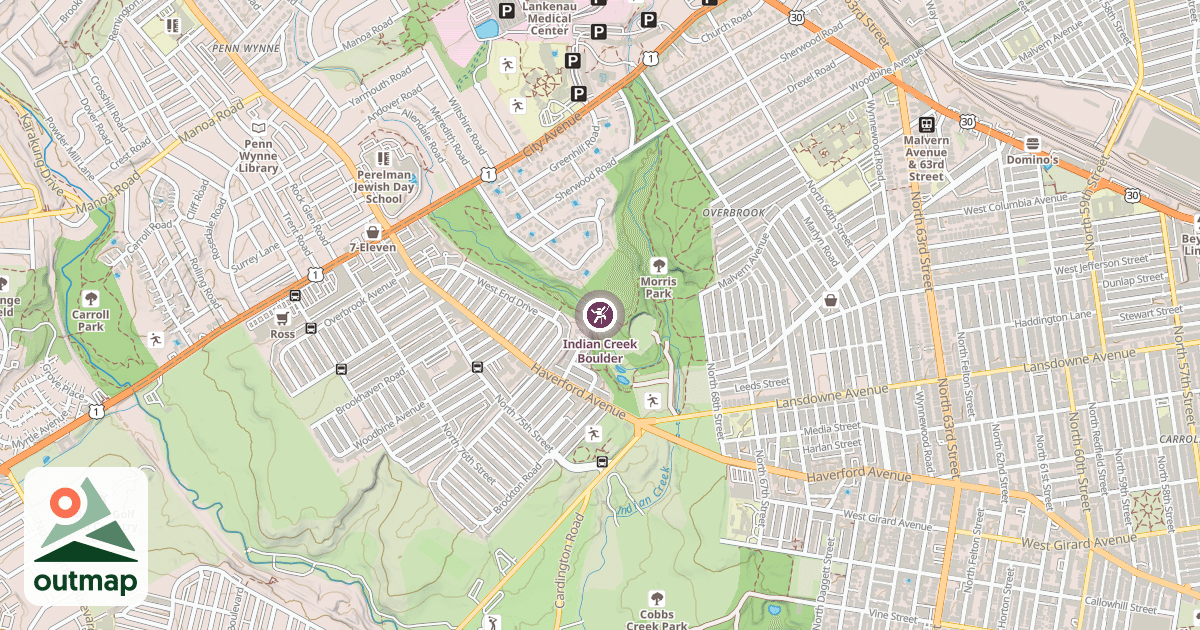 Map of Indian Creek Boulder