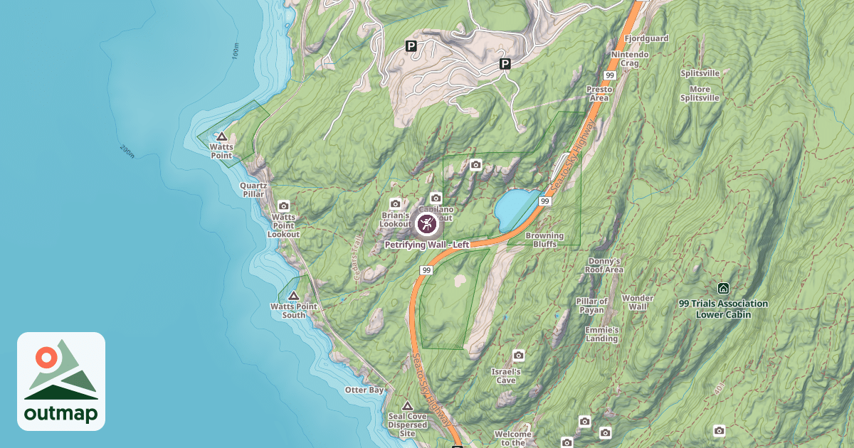 Map of Petrifying Wall - Left