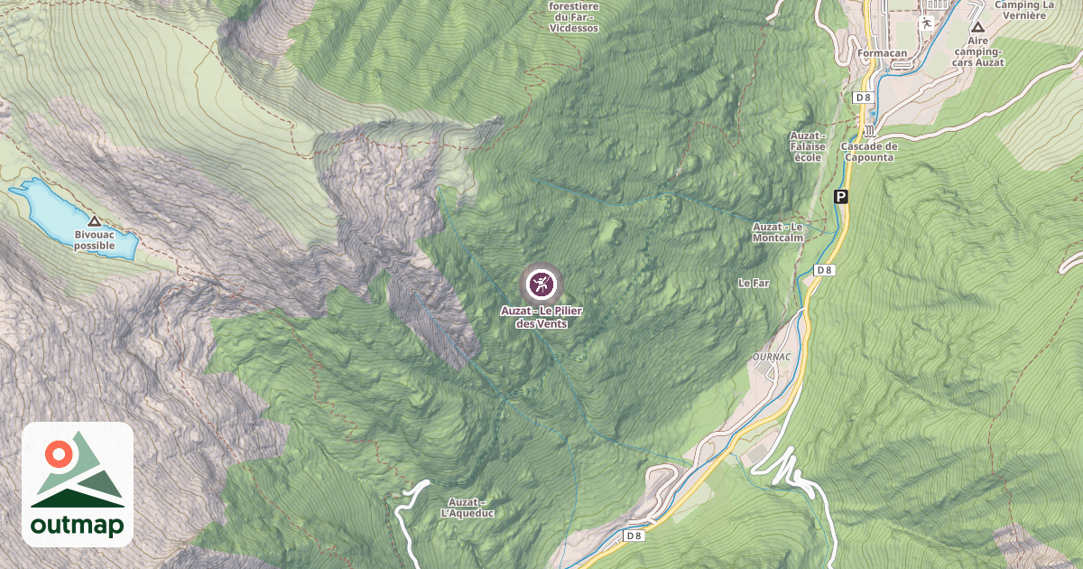 Map of Auzat - Le Pilier des Vents