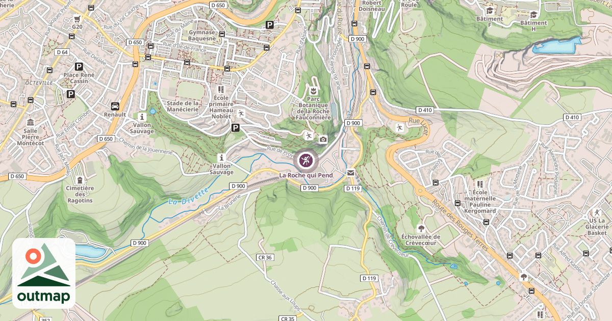 Map of La Roche qui Pend
