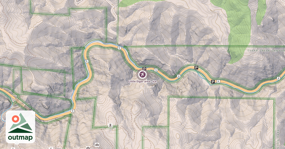 Map of Little Eiger area - ice