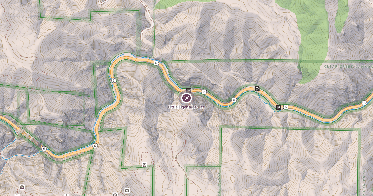 Map preview of Little Eiger area - ice