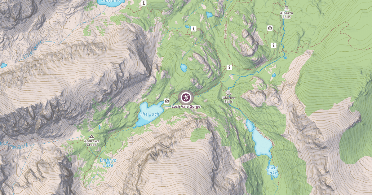 Map preview of Loch Vale Gorge