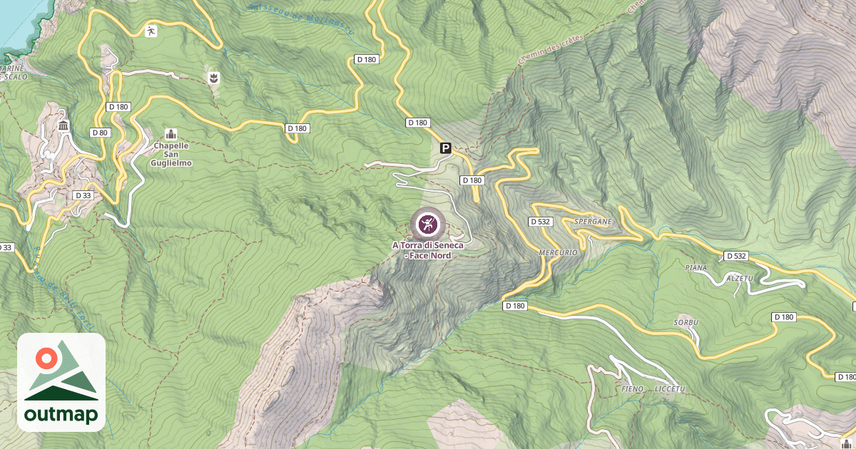 Map of A Torra di Seneca - Face Nord