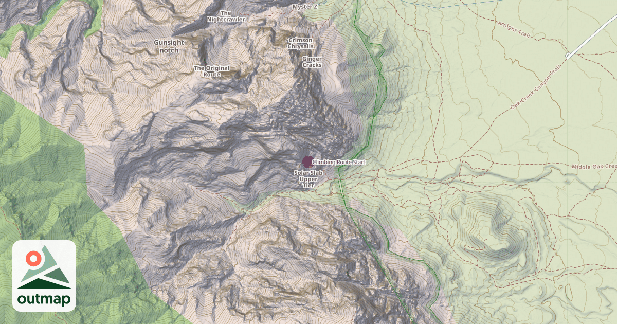 Map of Climbing Route Start