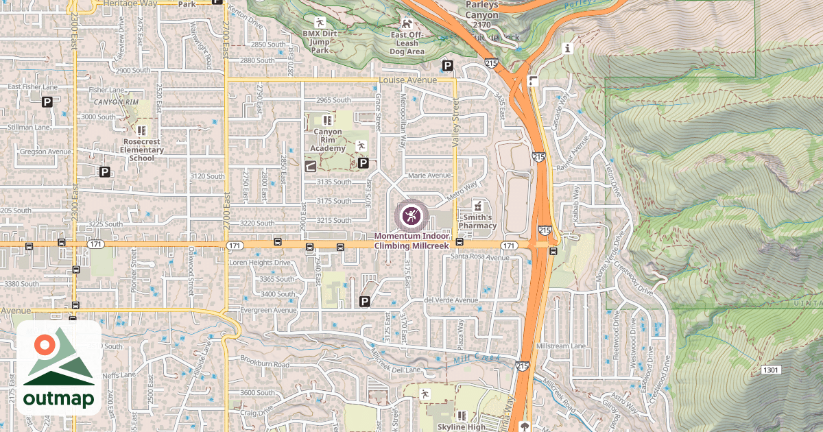 Map of Momentum Indoor Climbing Millcreek