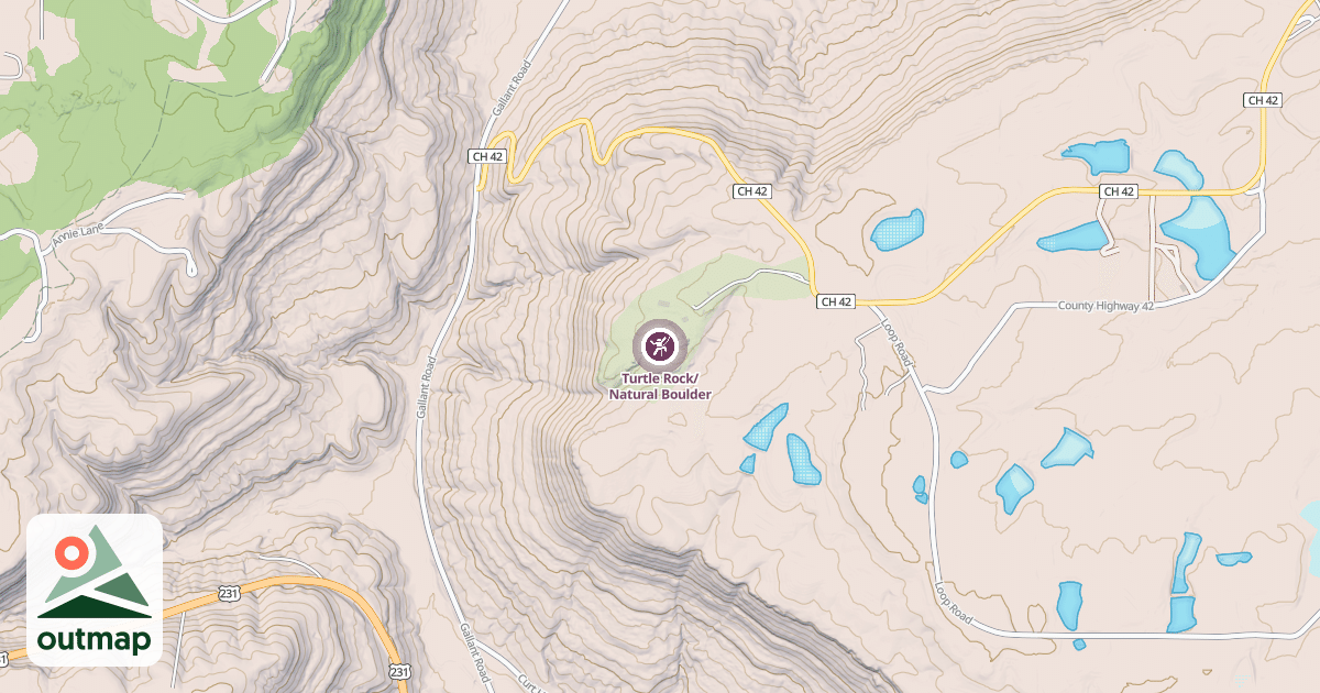 Map of Turtle Rock/ Natural Boulder