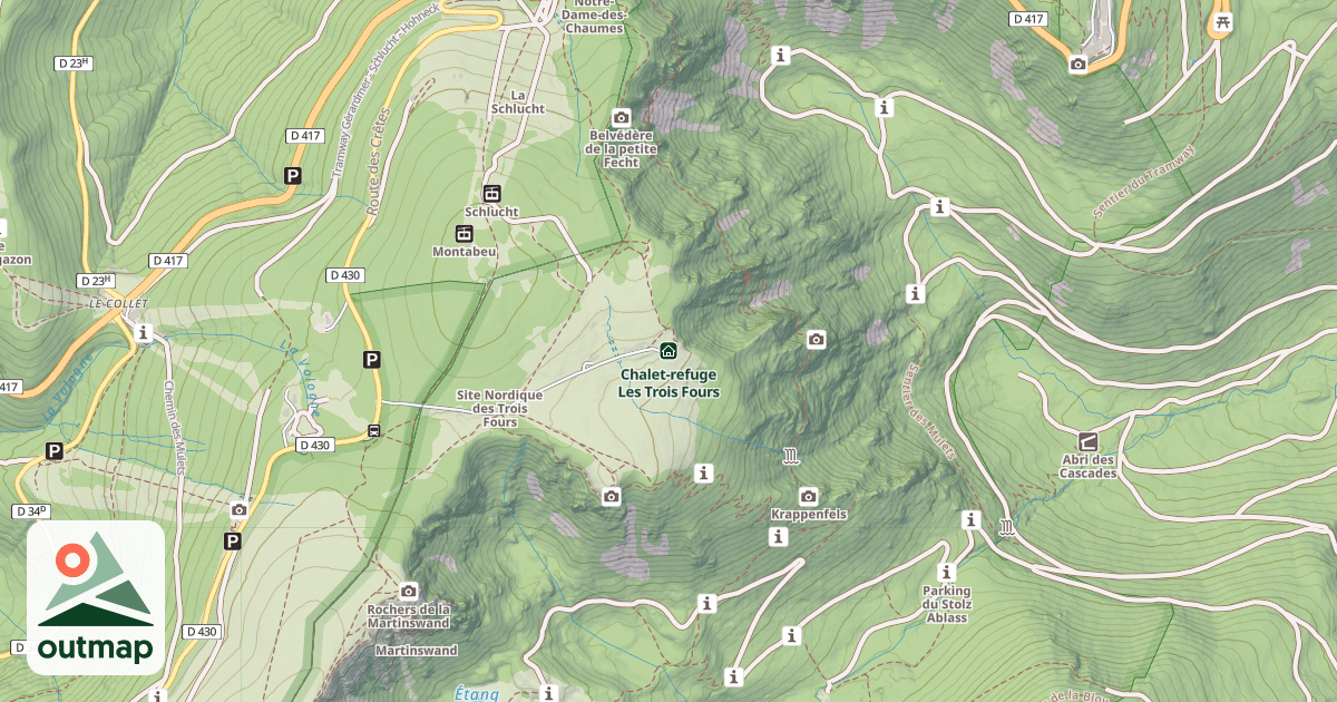 Map of Chalet-refuge Les Trois Fours