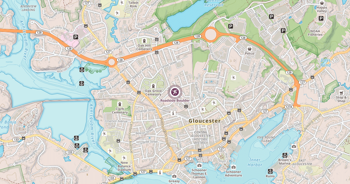 Map preview of Roadside Boulder