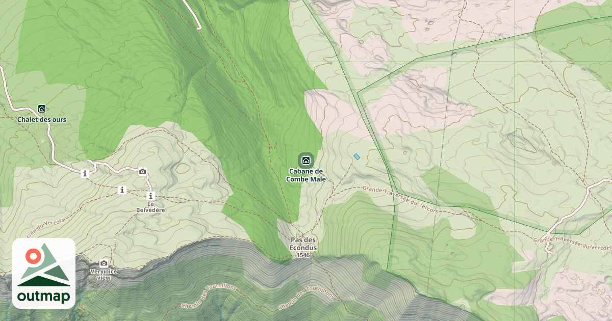 Map of Cabane de Combe Male