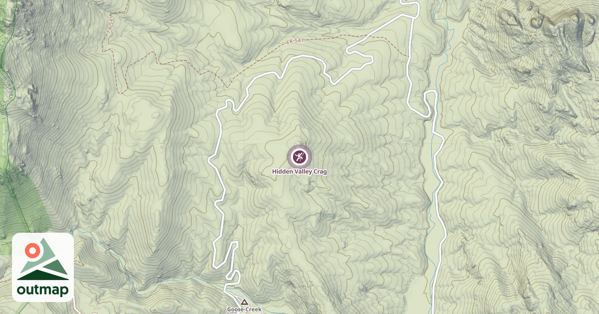 Map of Hidden Valley Crag