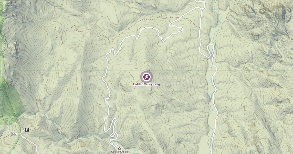 Map preview of Hidden Valley Crag