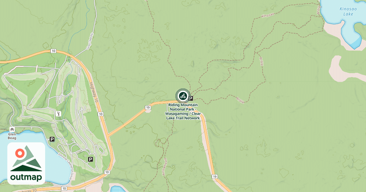 Map of Riding Mountain National Park - Wasagaming / Clear Lake Trail Network