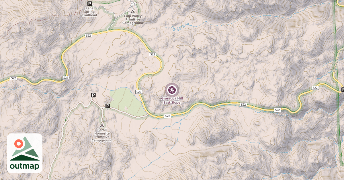 Map of Granitica Hill East Slope