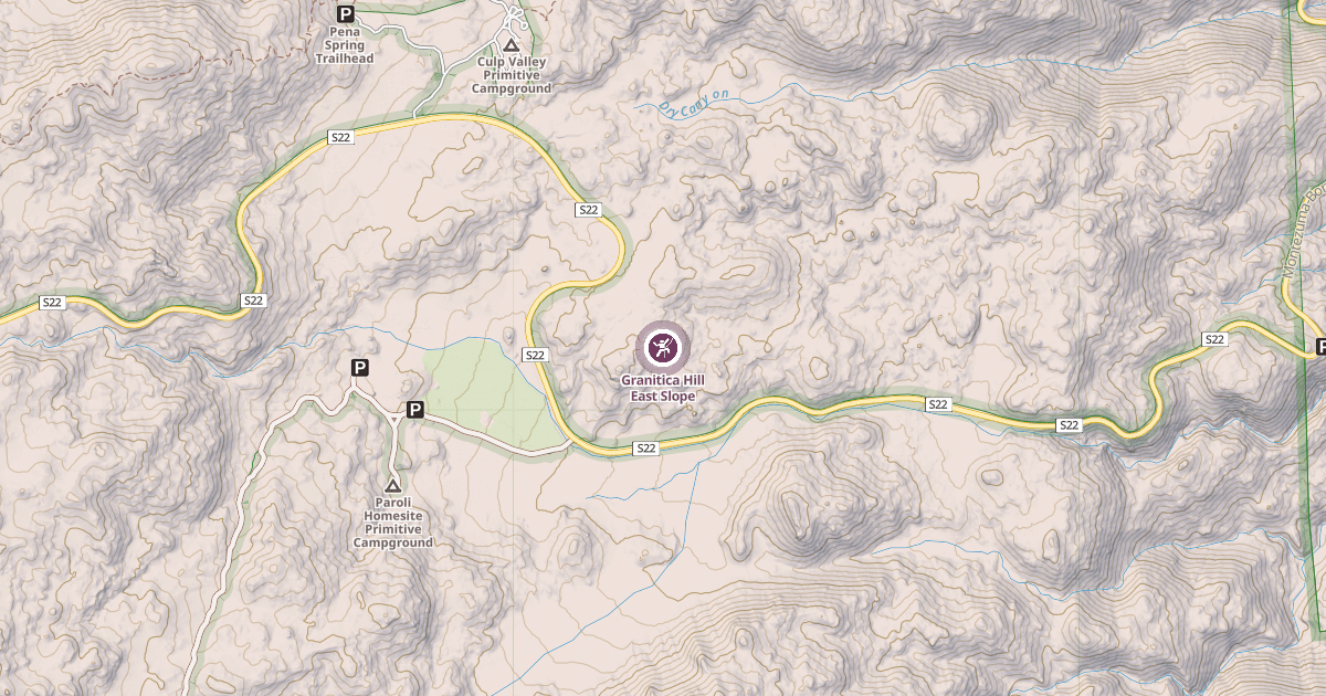 Map preview of Granitica Hill East Slope