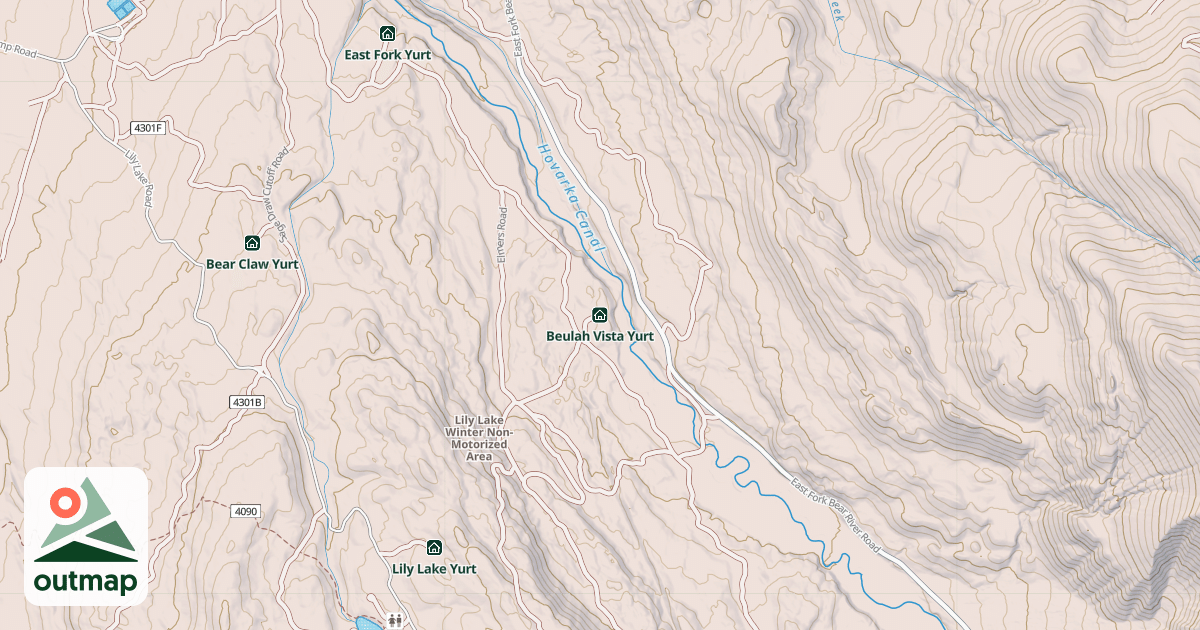 Map of Beulah Vista Yurt