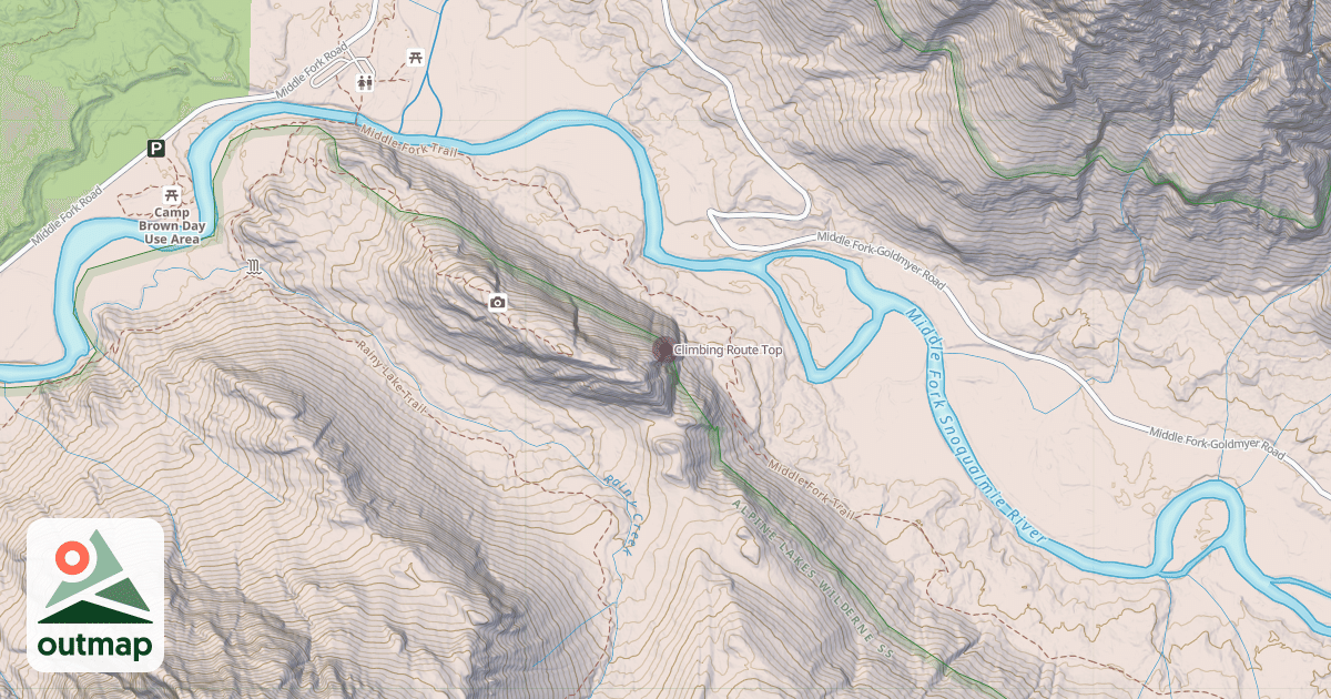 Map of Climbing Route Top