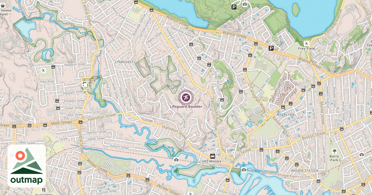 Map of Lifeguard Boulder