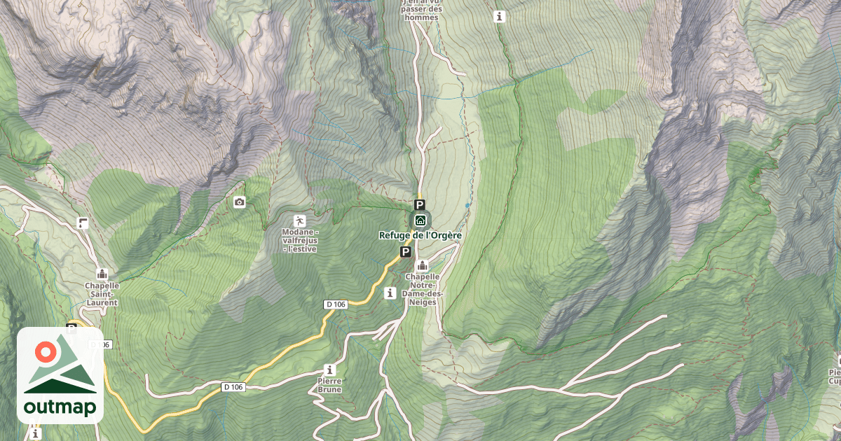 Map of Refuge de l'Orgère