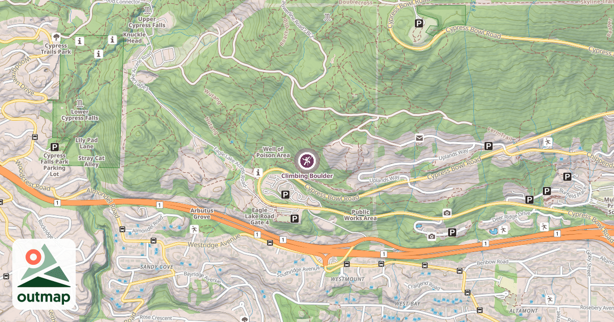 Map of Climbing Boulder