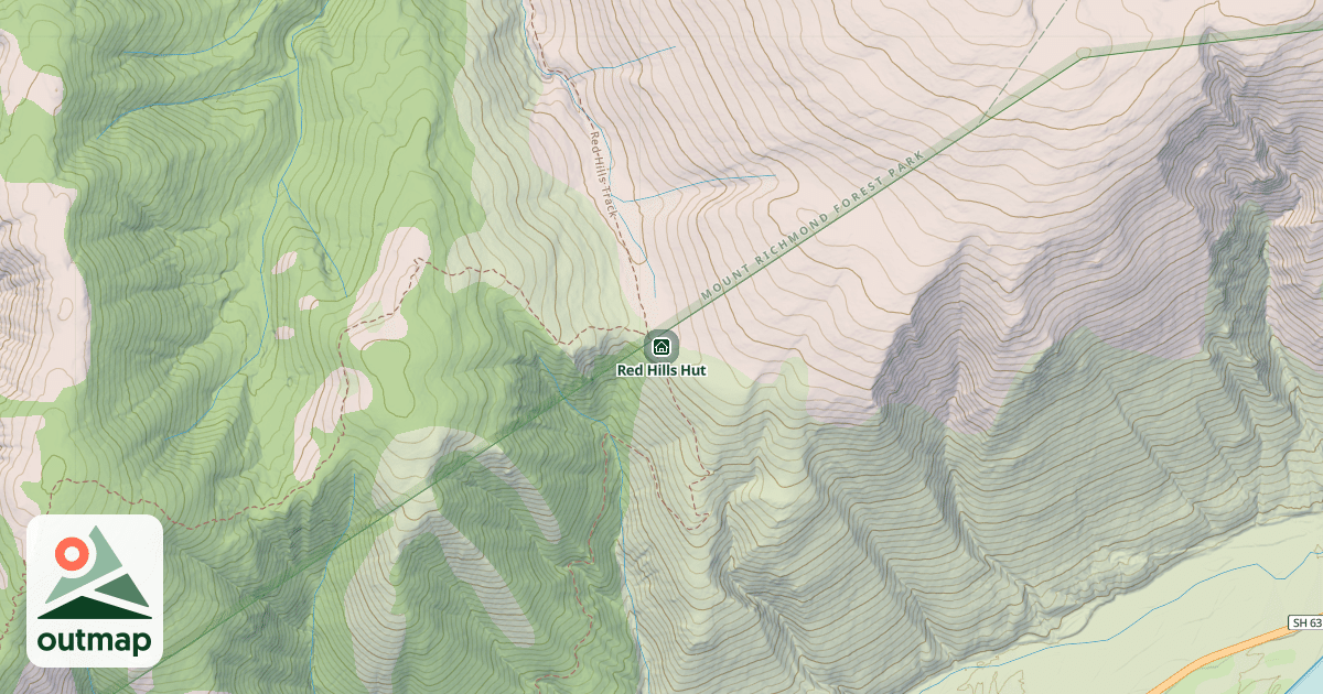 Map of Red Hills Hut