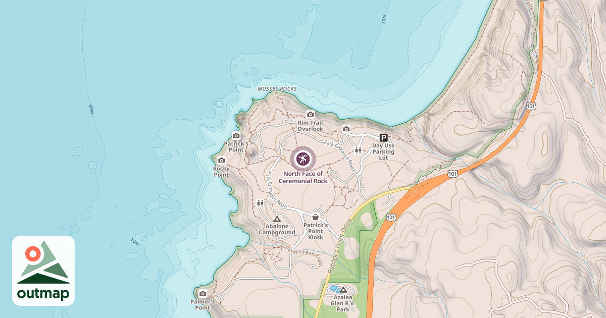 Map of North Face of Ceremonial Rock
