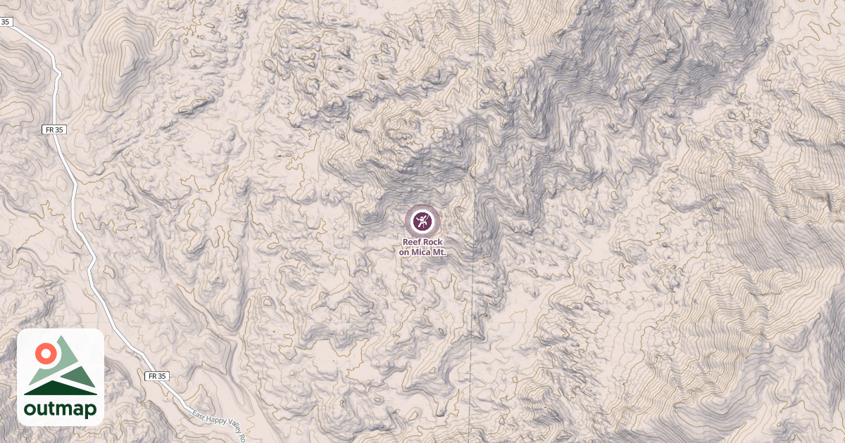 Map of Reef Rock on Mica Mt.