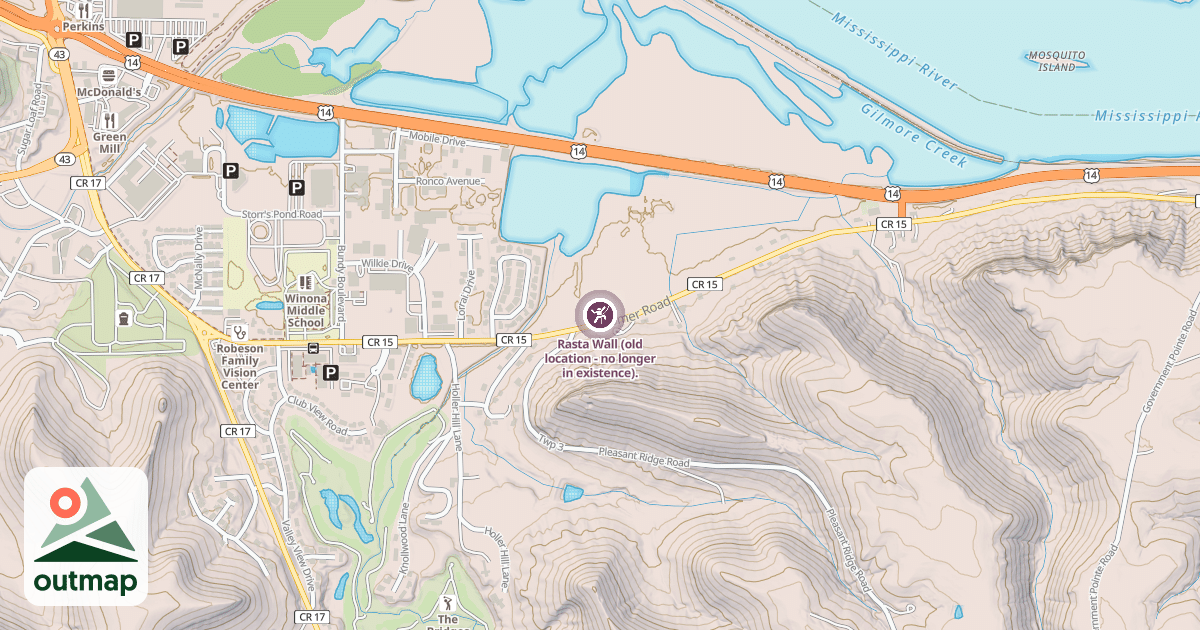 Map of Rasta Wall (old location - no longer in existence).