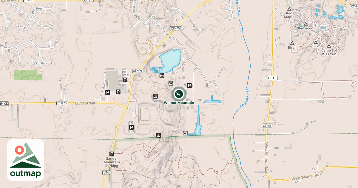 Map of Wilmot Mountain