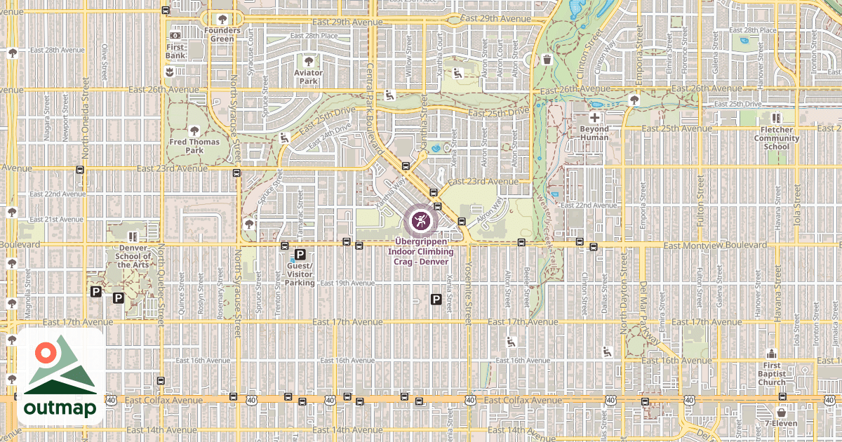 Map of Übergrippen Indoor Climbing Crag - Denver