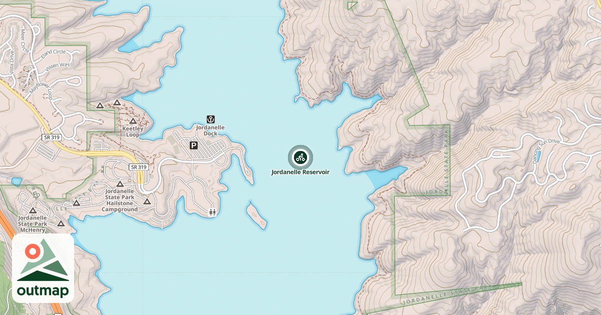 Map of Jordanelle Reservoir