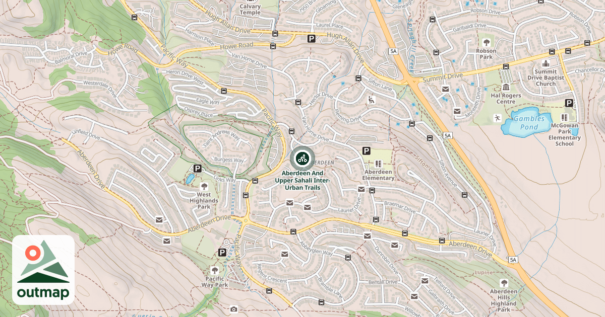 Map of Aberdeen And Upper Sahali Inter-Urban Trails