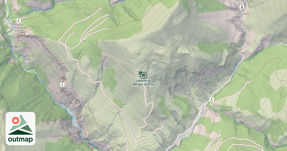 Map of cabane du Berger du Puy
