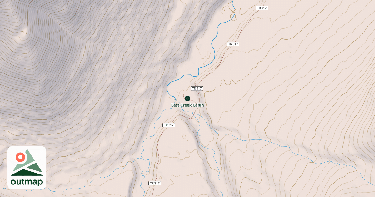 Map of East Creek Cabin