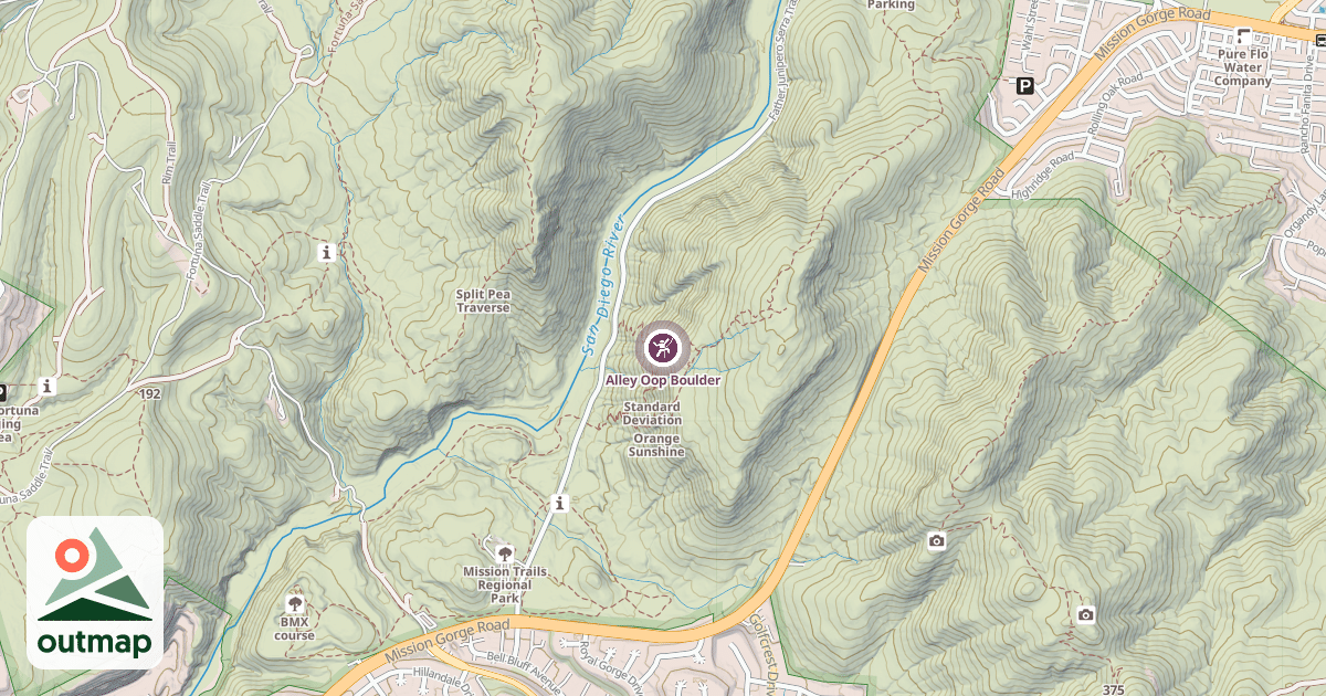 Map of Alley Oop Boulder