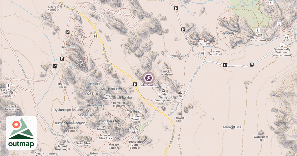 Map of Cole Boulder