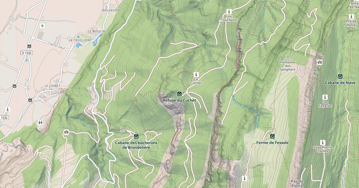 Map preview of Refuge du Cuchet