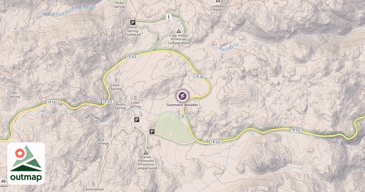 Map of Seamster Boulder