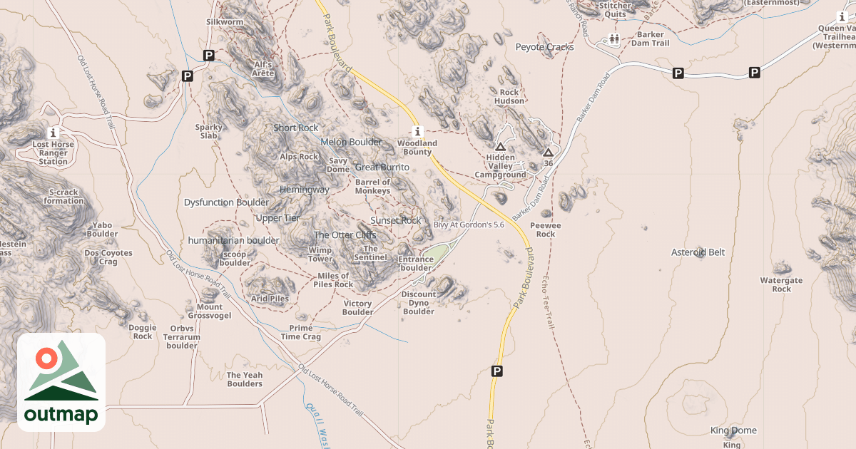 Map of Bivy At Gordon's