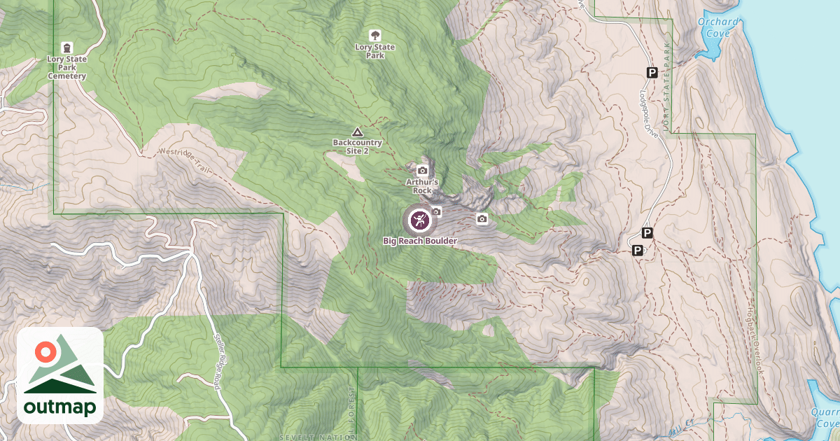 Map of Big Reach Boulder