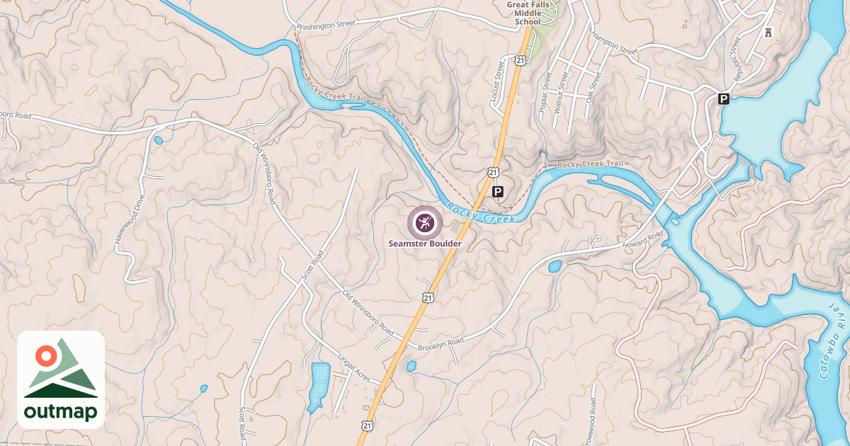 Map of Seamster Boulder