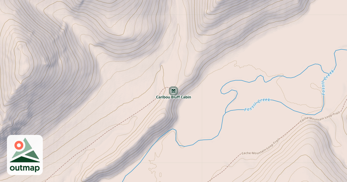 Map of Caribou Bluff Cabin