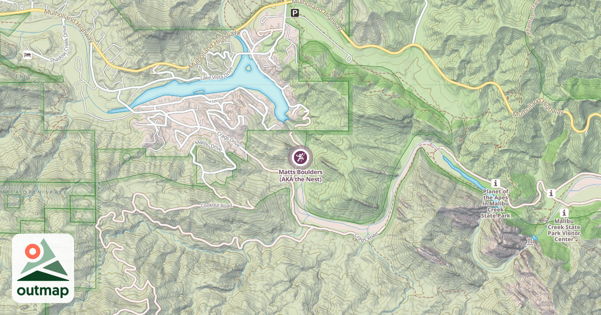 Map of Matts Boulders (AKA the Nest)